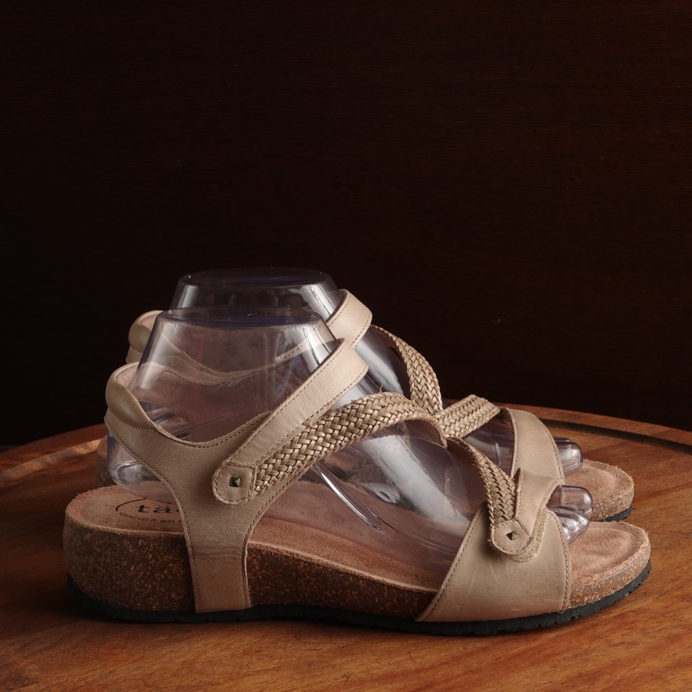 Taos Sandals WMS SZ EU 40 US 9-9.5 Beige Zanzibar Leather Comfort Coastal Shoes